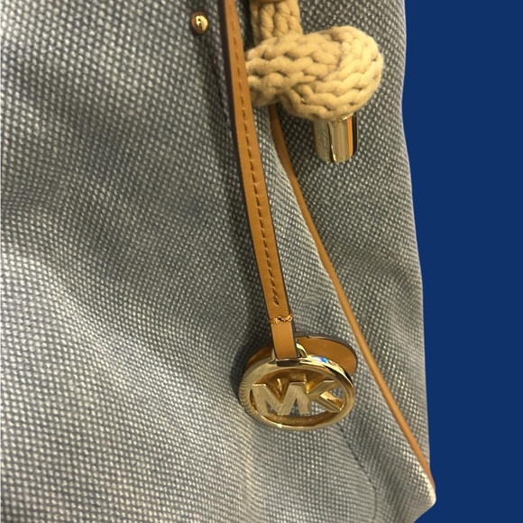 Michael Kors Gray denim Tote with Tan rope Handles - Picture 4 of 9